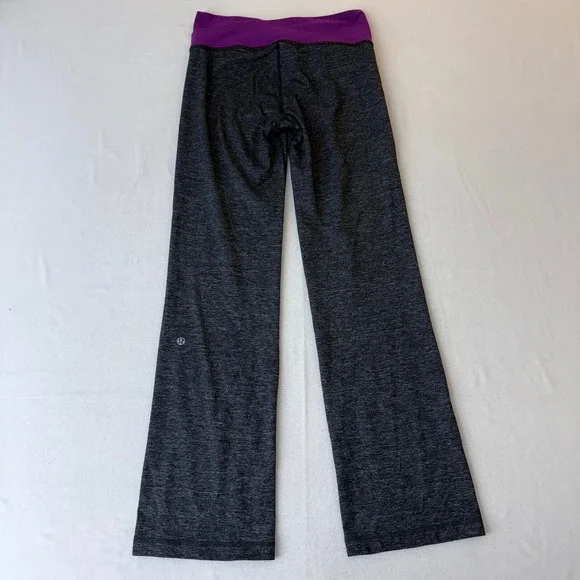 Lululemon Groove Pant Flare Yoga Grey Space Dye Purple Crossover Waist Size 6 - Picture 6 of 11